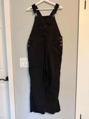 Quince Black Women's Denim Overalls